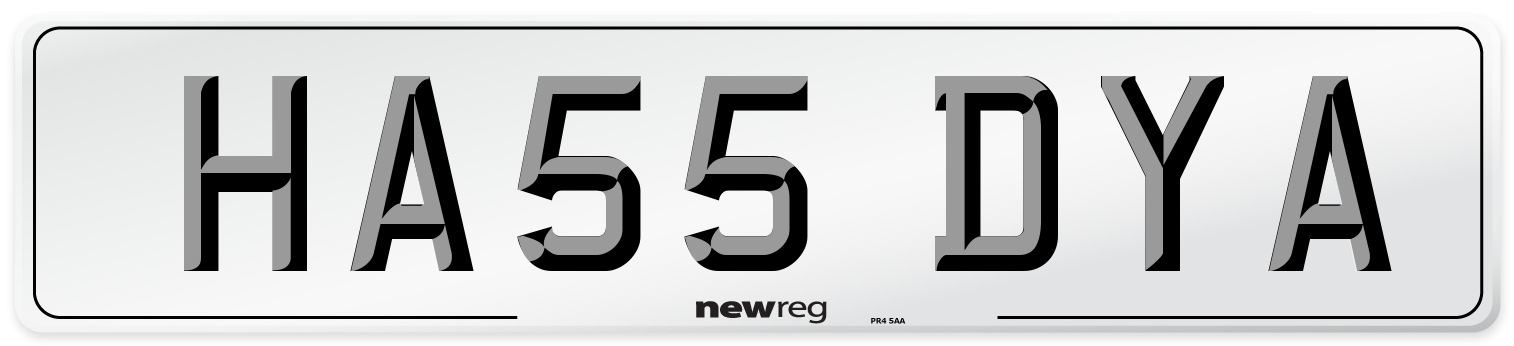 HA55 DYA Number Plate from New Reg